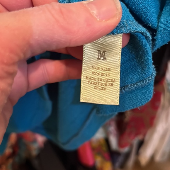 3/4 Sleeve Aqua Top from Alternative, Size M. - Picture 4 of 6